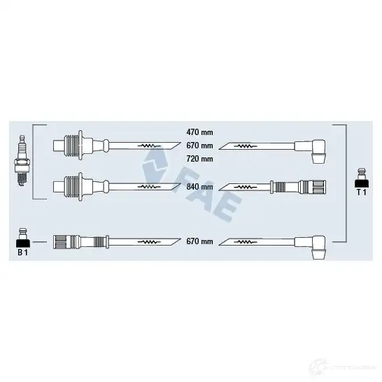 Высоковольтные провода зажигания FAE 83320 GM6F F3Q 1992728 8435050611715 изображение 0