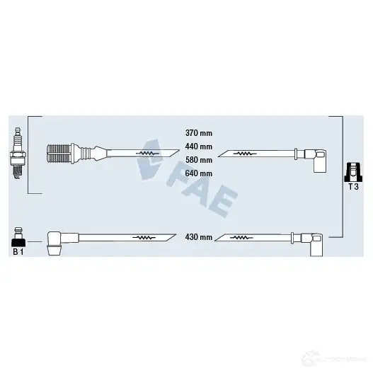 Высоковольтные провода зажигания FAE 8435050611586 WX ZY3TC 83160 1992709 изображение 0