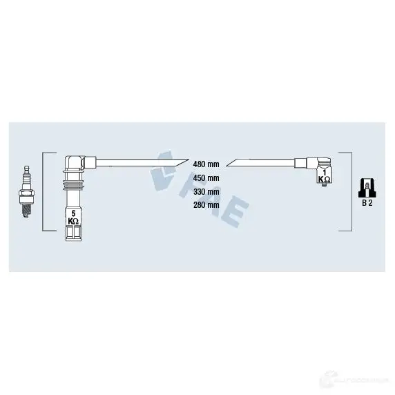 Высоковольтные провода зажигания FAE Z57T Q 1992882 85696 8435050616932 изображение 0