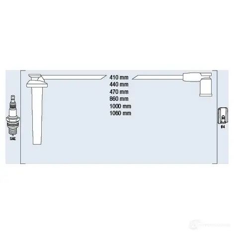 Высоковольтные провода зажигания FAE 8435050650608 85128 1220916632 2K 201EB изображение 0