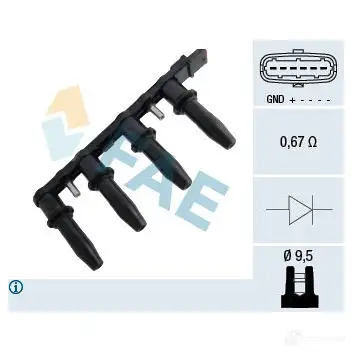 Катушка зажигания FAE 1992665 80291 JL 392T 8435050636619 изображение 0