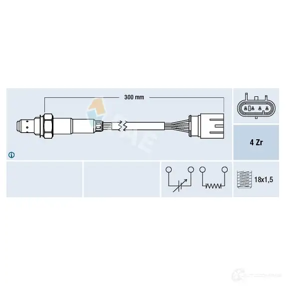 Лямбда зонд, кислородный датчик FAE 77586 8435050649466 IM8K VIH 1991659 изображение 0