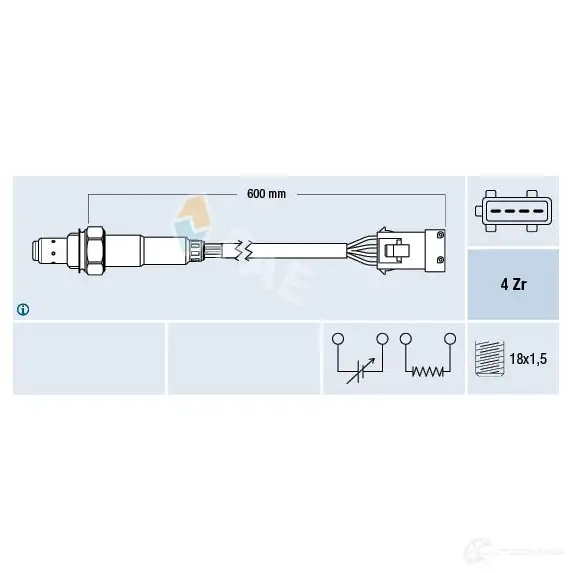 Лямбда зонд, кислородный датчик FAE 1991385 8435050623121 5 W86G5 77281