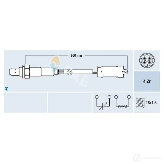 Лямбда зонд, кислородный датчик FAE 8435050619902 1991344 R ERZM 77237 изображение 0