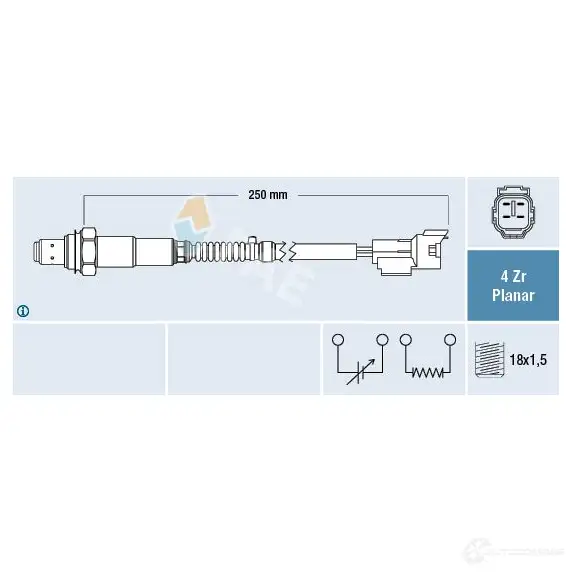Лямбда зонд, кислородный датчик FAE 77604 1424259510 R7A YU 8435050651780 изображение 0