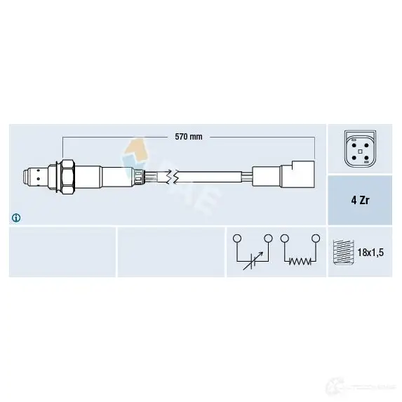 Лямбда зонд, кислородный датчик FAE 8435050619650 1991319 77212 KDF IFQ