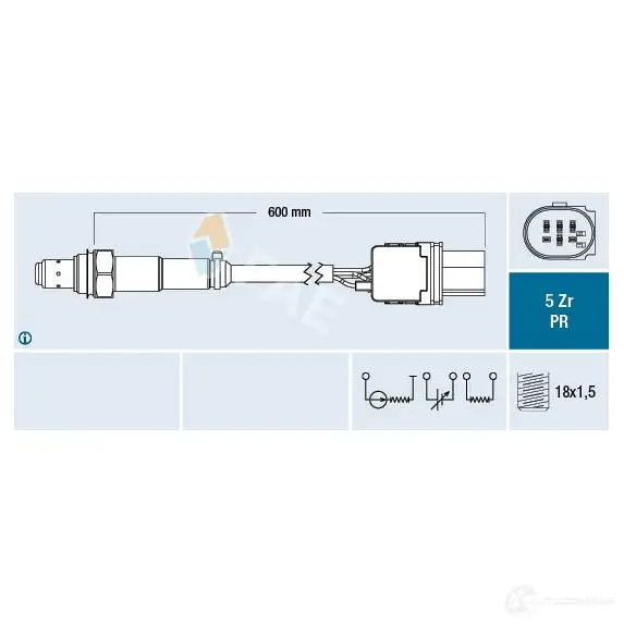 Лямбда зонд, кислородный датчик FAE 1991145 3 4S8RMQ 8435050640043 75064