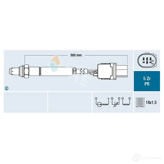 Лямбда зонд, кислородный датчик FAE F KR63 8435050652480 1424703631 75112