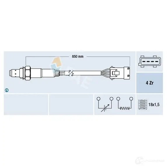 Лямбда зонд, кислородный датчик FAE 8435050625873 7 RVQV 1991483 77383
