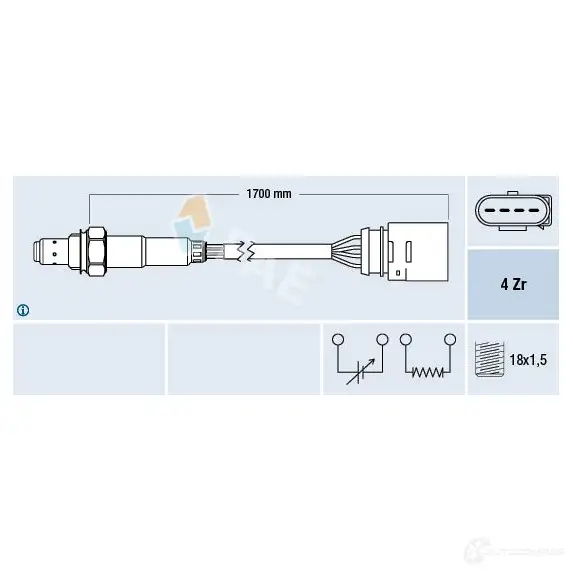 Лямбда зонд, кислородный датчик FAE 77147 R1 TTNQ 1991255 8435050619339