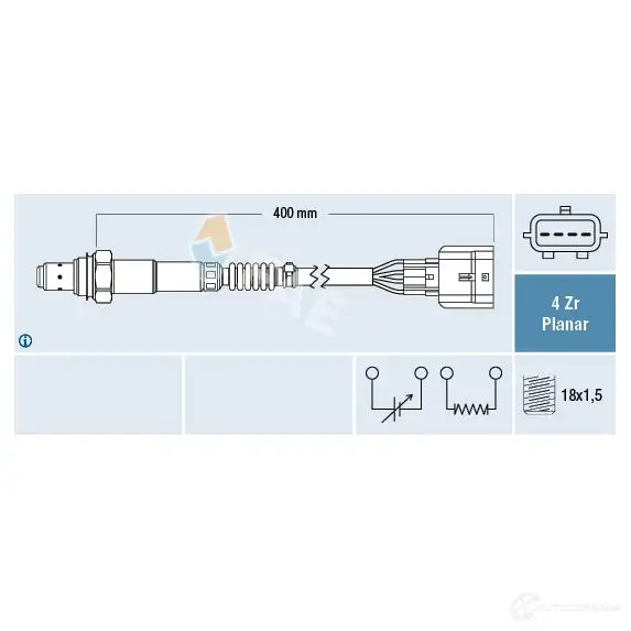 Лямбда зонд, кислородный датчик FAE 8435050637937 H 2FP5 77448 1991545 изображение 0