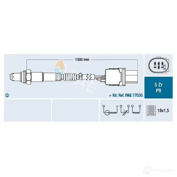 Лямбда зонд, кислородный датчик FAE 1991136 75053 U7SA P0F 8435050639931