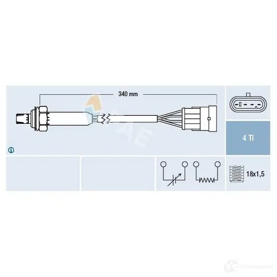 Лямбда зонд, кислородный датчик FAE FQB HF 1991402 77300 8435050622803
