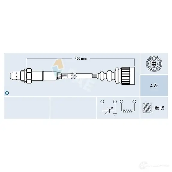 Лямбда зонд, кислородный датчик FAE 8435050625507 77367 3BKRK M 1991467