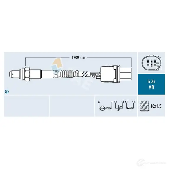 Лямбда зонд, кислородный датчик FAE 1991181 Q ZRO8 75363 8435050638552