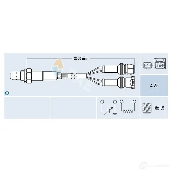 Лямбда зонд, кислородный датчик FAE 8435050653555 MD 7GFK 1424259537 77639