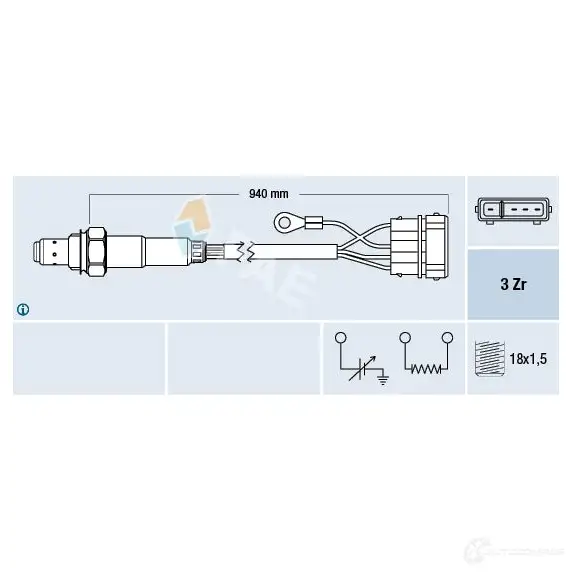 Лямбда зонд, кислородный датчик FAE 1991220 55 NKSUI 8435050618431 77112