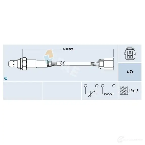 Лямбда зонд, кислородный датчик FAE 1991569 8435050638422 77473 4LF 1RGR