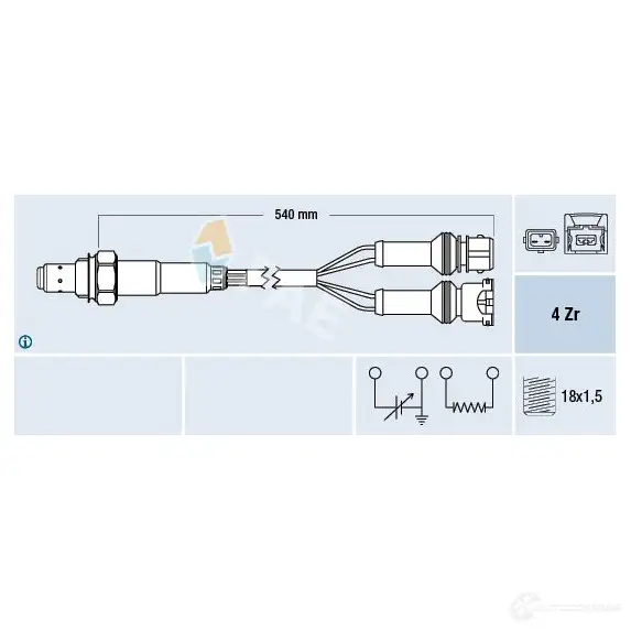 Лямбда зонд, кислородный датчик FAE 1991231 81G4 X5C 8435050618547 77123 изображение 0