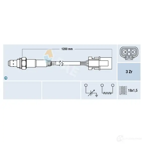 Лямбда зонд, кислородный датчик FAE RAYV MVL 77231 1991338 8435050619841 изображение 0