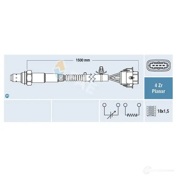 Лямбда зонд, кислородный датчик FAE 8HQ23 HP 77608 1424259513 8435050652954