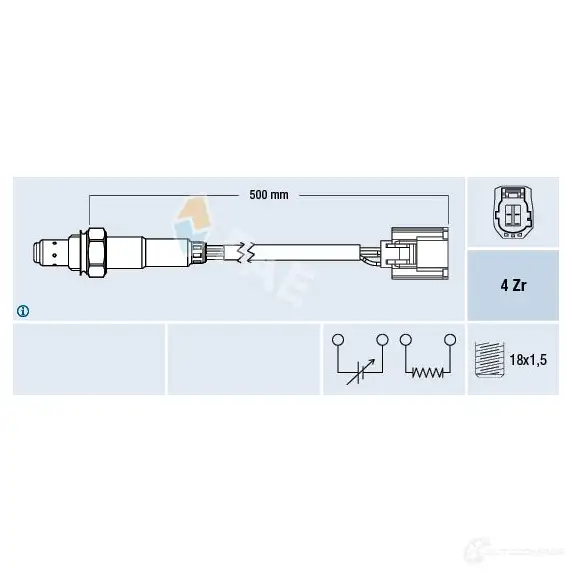 Лямбда зонд, кислородный датчик FAE 8435050645857 SM LS9 77503 1991590