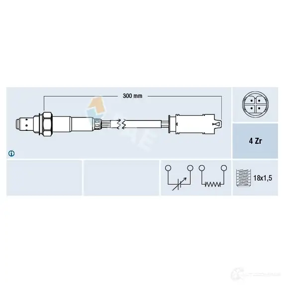 Лямбда зонд, кислородный датчик FAE 8435050624661 1 1WTHV9 77336 1991438
