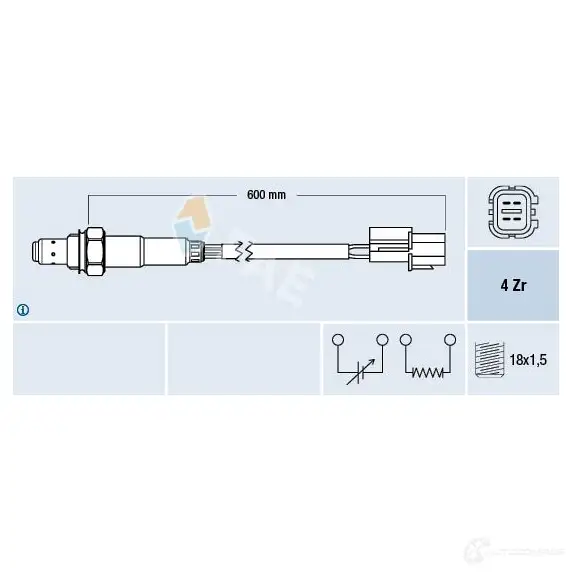 Лямбда зонд, кислородный датчик FAE 8435050638460 S WJ4F 77477 1991573