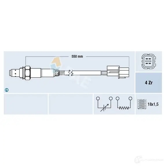 Лямбда зонд, кислородный датчик FAE 1991448 77347 8435050638132 ERQ ER