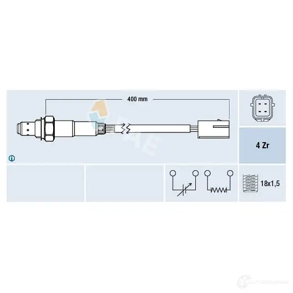Лямбда зонд, кислородный датчик FAE 77507 44I IK 1991594 8435050645819