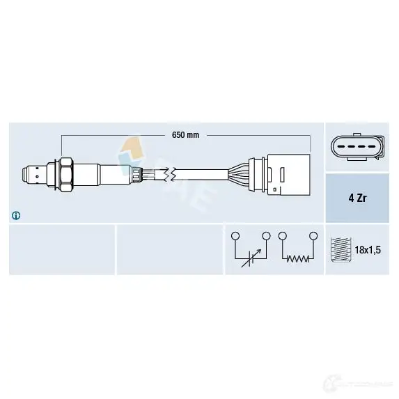 Лямбда зонд, кислородный датчик FAE 77200 K5 FMM 1991307 8435050619537