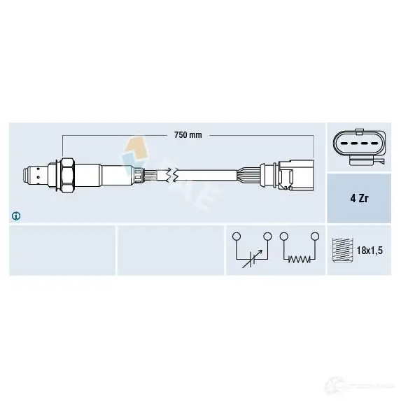 Лямбда зонд, кислородный датчик FAE 1991595 77508 Q TSTL 8435050645871 изображение 0