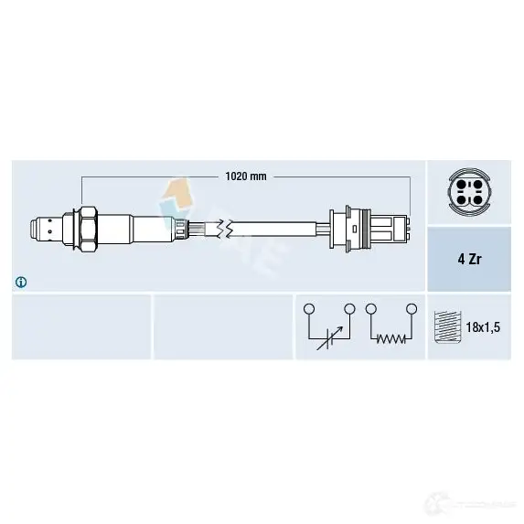 Лямбда зонд, кислородный датчик FAE 8435050621035 2QVS P 1991379 77275