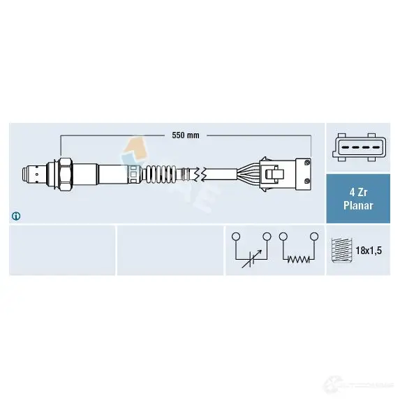 Лямбда зонд, кислородный датчик FAE 8435050631386 77411 TON UD9L 1991511