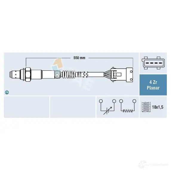 Лямбда зонд, кислородный датчик FAE 1991510 0QX0VV 1 8435050631379 77410