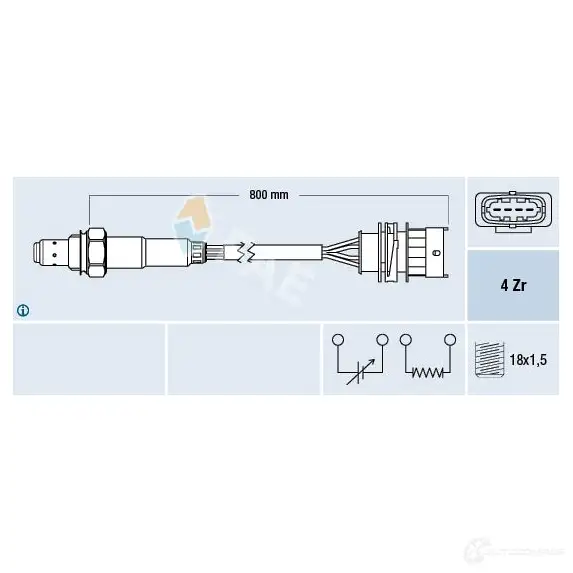 Лямбда зонд, кислородный датчик FAE JWT DS3 8435050618653 77157 1991265 изображение 0