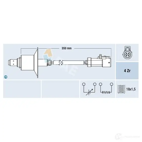 Лямбда зонд, кислородный датчик FAE 8435050648964 7X FJ2 77577 1991652 изображение 0