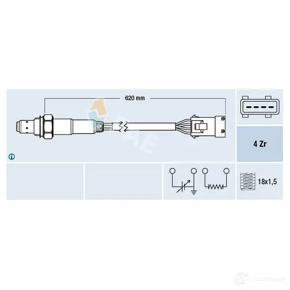 Лямбда зонд, кислородный датчик FAE 77163 8435050618714 1991271 Z7YXQR S изображение 0