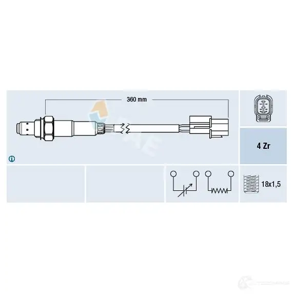 Лямбда зонд, кислородный датчик FAE 8435050625590 1991475 Z DPHH 77375