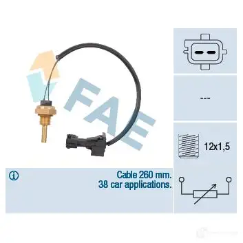 Датчик температуры охлаждающей жидкости FAE Z3WR G 1989473 8435050624715 32740