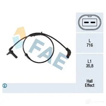 Датчик АБС FAE 1437432119 5X4 YTIT 78488