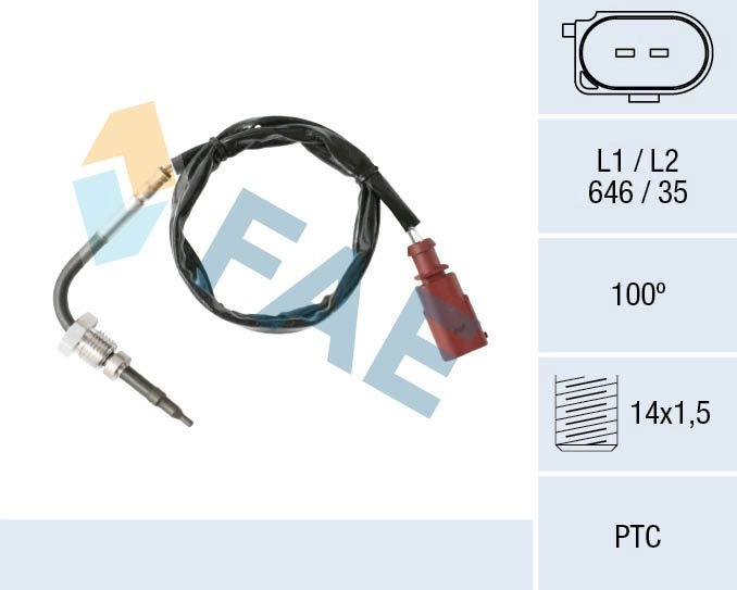 Датчик температуры выхлопных газов FAE 68002 1440291320 LOW1U 1