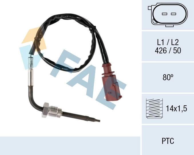 Датчик температуры выхлопных газов FAE NTQ I7I 1440291350 68036