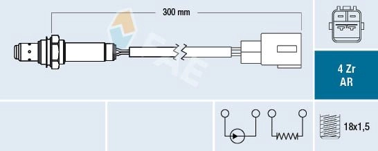 Лямбда зонд, кислородный датчик FAE 1440291417 0V IKWK 75617