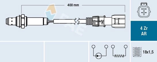 Лямбда зонд, кислородный датчик FAE DWZXR U 75639 1440291433