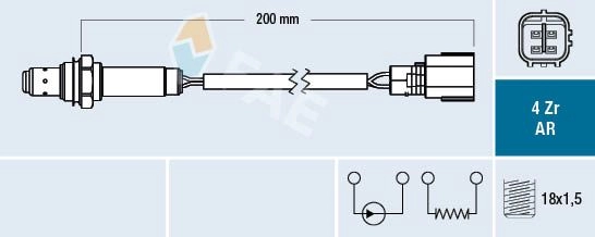 Лямбда зонд, кислородный датчик FAE 1440291441 75649 UR5 D5