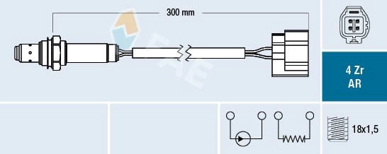 Лямбда зонд, кислородный датчик FAE 1440291445 75653 H B05WK