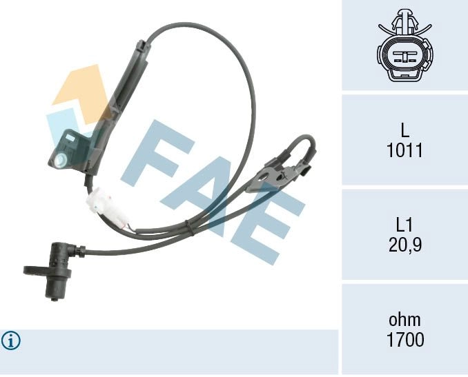 Датчик АБС FAE 78561 NI ZI7H6 1440291575