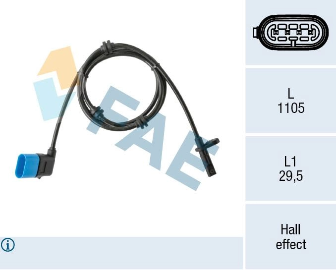 Датчик АБС FAE IDA5 W 78591 1440291594 изображение 0