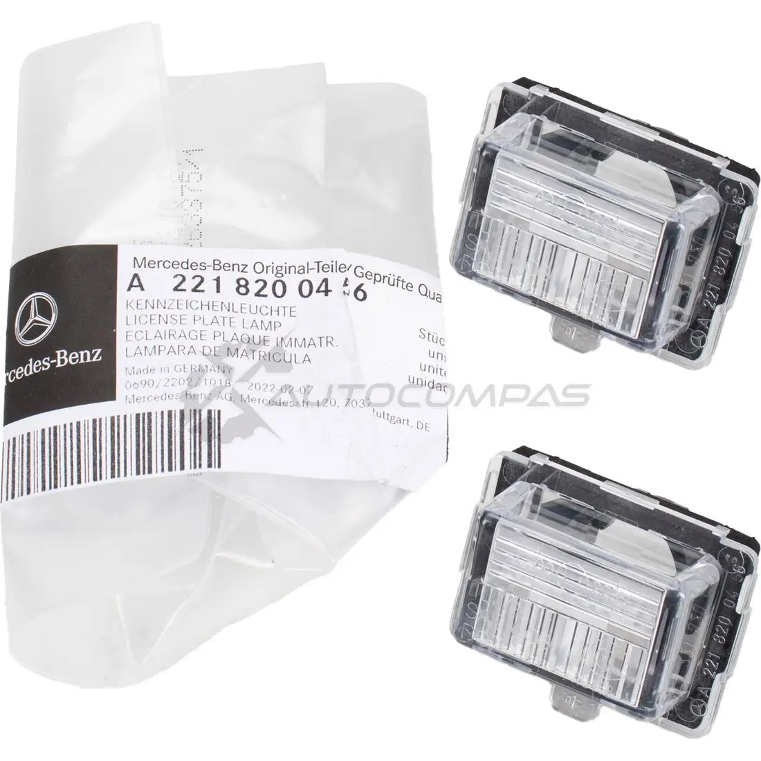 Оригинальный фонарь подсветки номера W204 S204 W212 S212 W221 C216 A207 MERCEDES-BENZ A2218200456 MS 5O5S 1422585109 - Изображение 1
